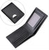 Men’s RFID Secure Leather Wallet showing multiple card slots and a bill compartment in a stylish black design.