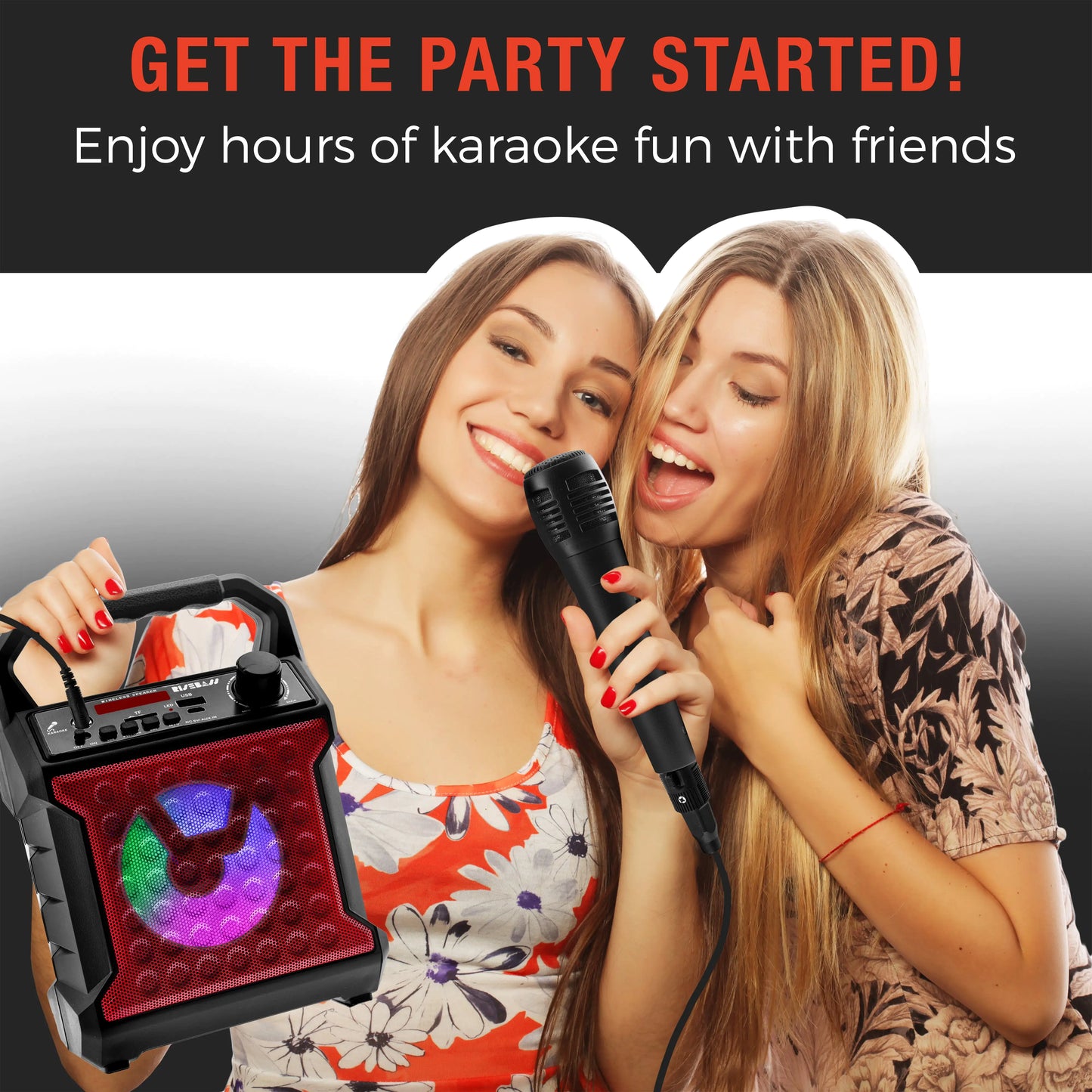 Risebass Mobile Karaoke System with Party Lights
