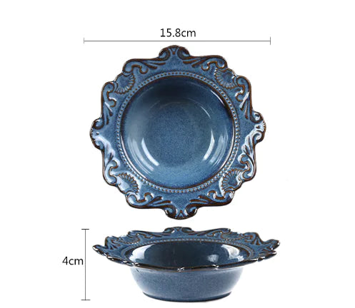 Creative Baroque European Tableware Set (Dinner Plates &amp; Bowls)