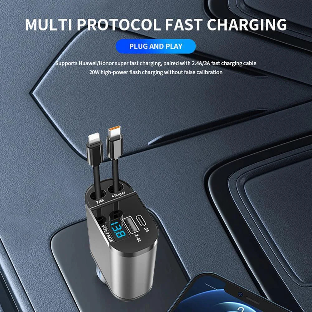 SpeedCharge 120W 4-in-1 Car Charger