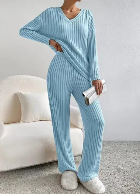 Autumn Rib Knit Loungewear Duo