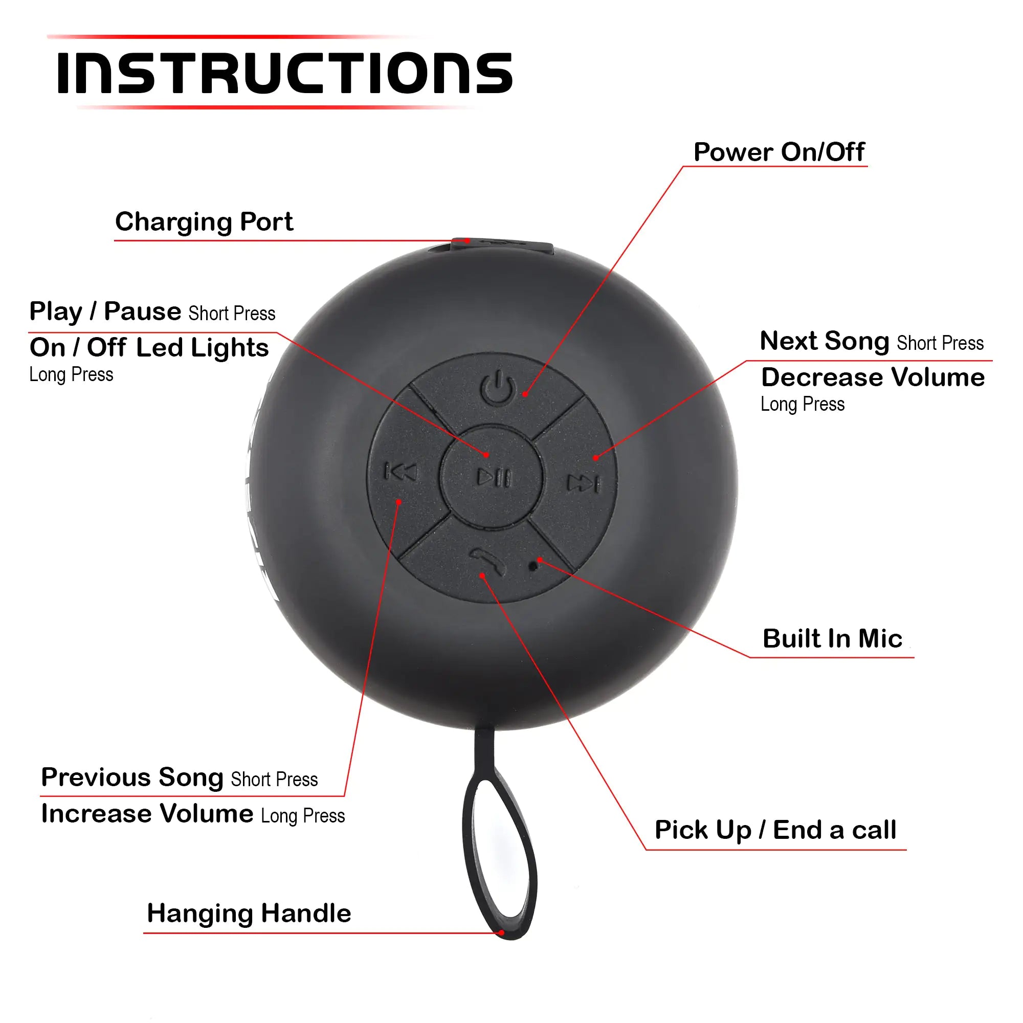 AQUABEAT Splashproof Bluetooth Speaker