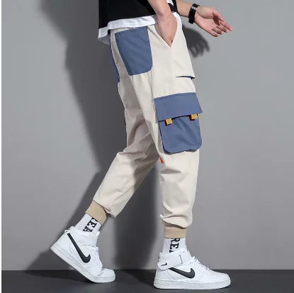 Trendy Color-Blocked Utility Pants