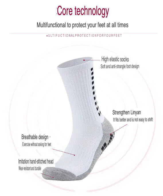 3-Pack Premium Sports Grip Socks for Soccer, Basketball &amp; Football