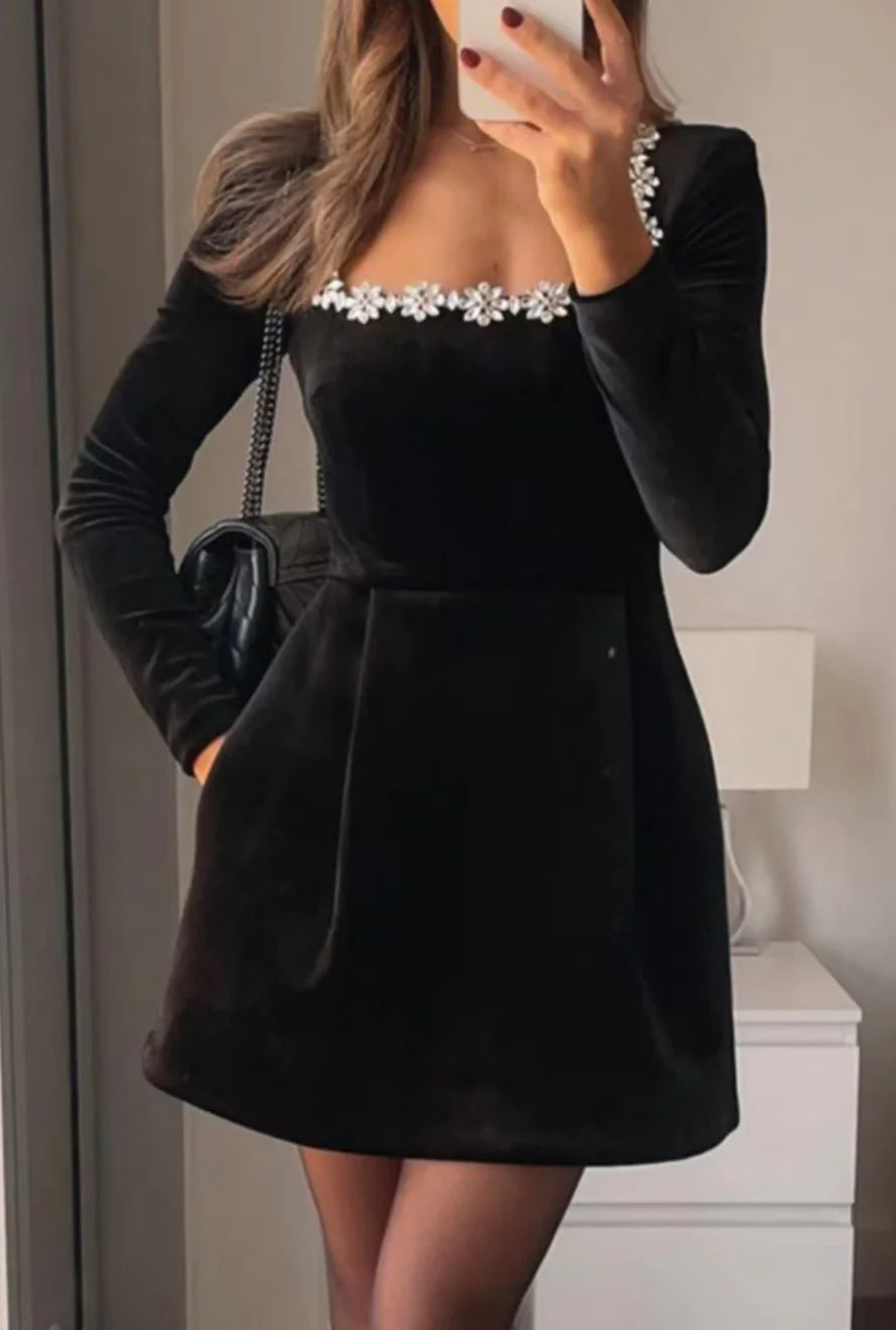Rhinestone Blossom Gown