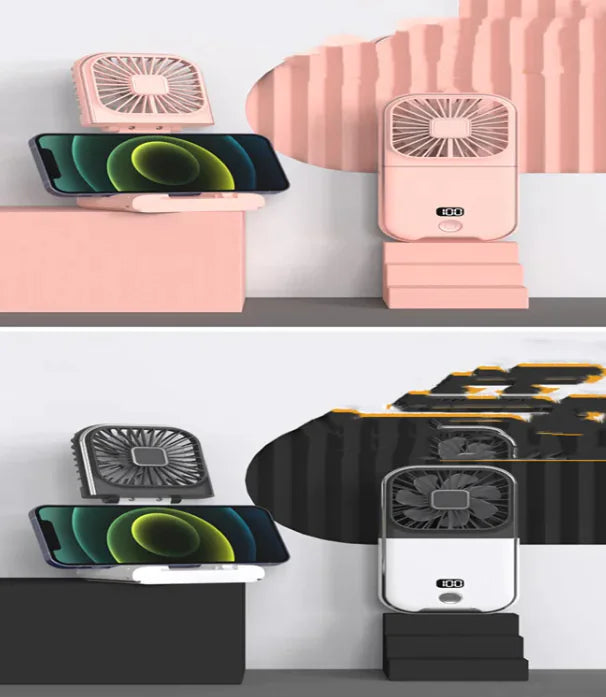 Compact Dual-Mode Travel Fan, USB Charged