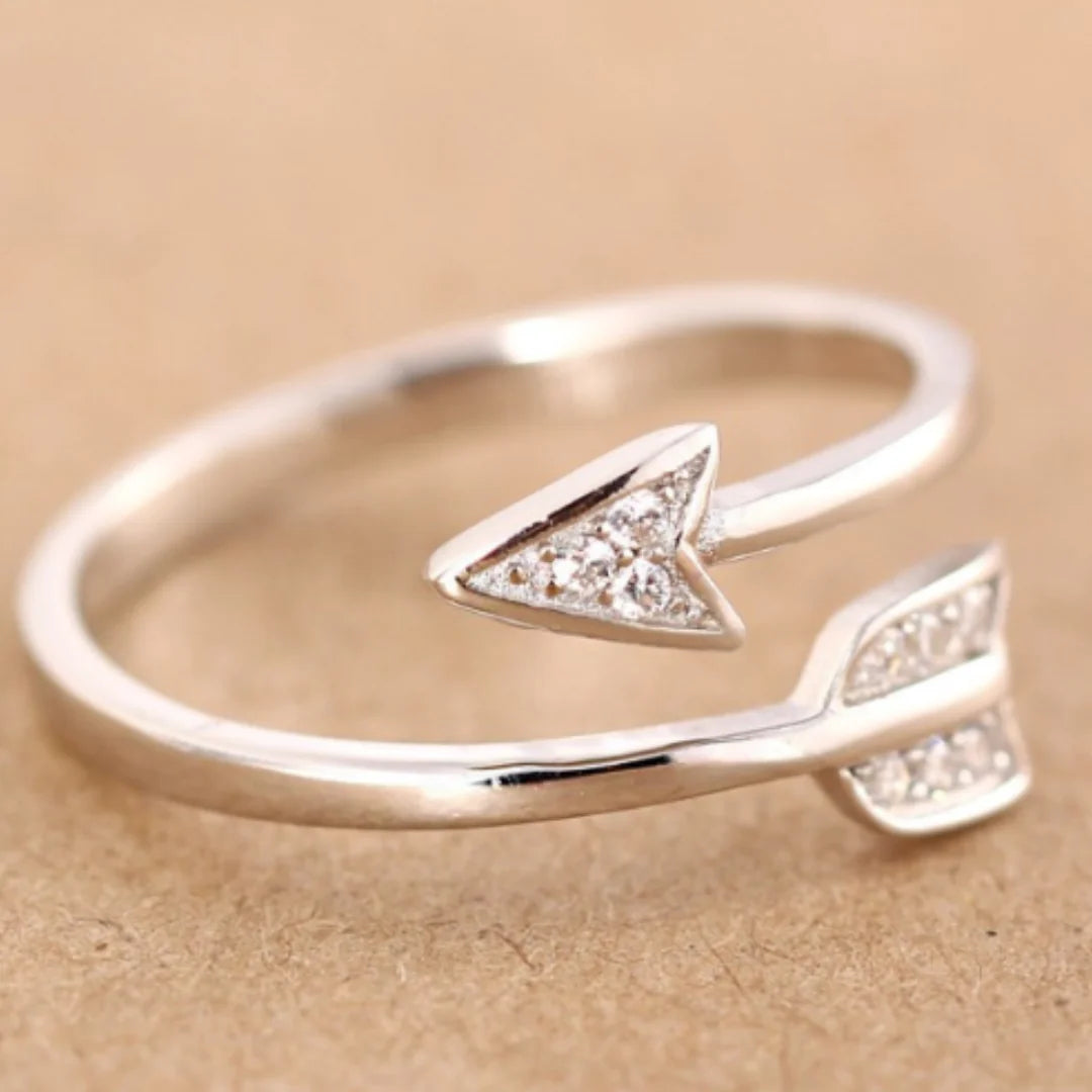 Silver Arrow Gem Ring